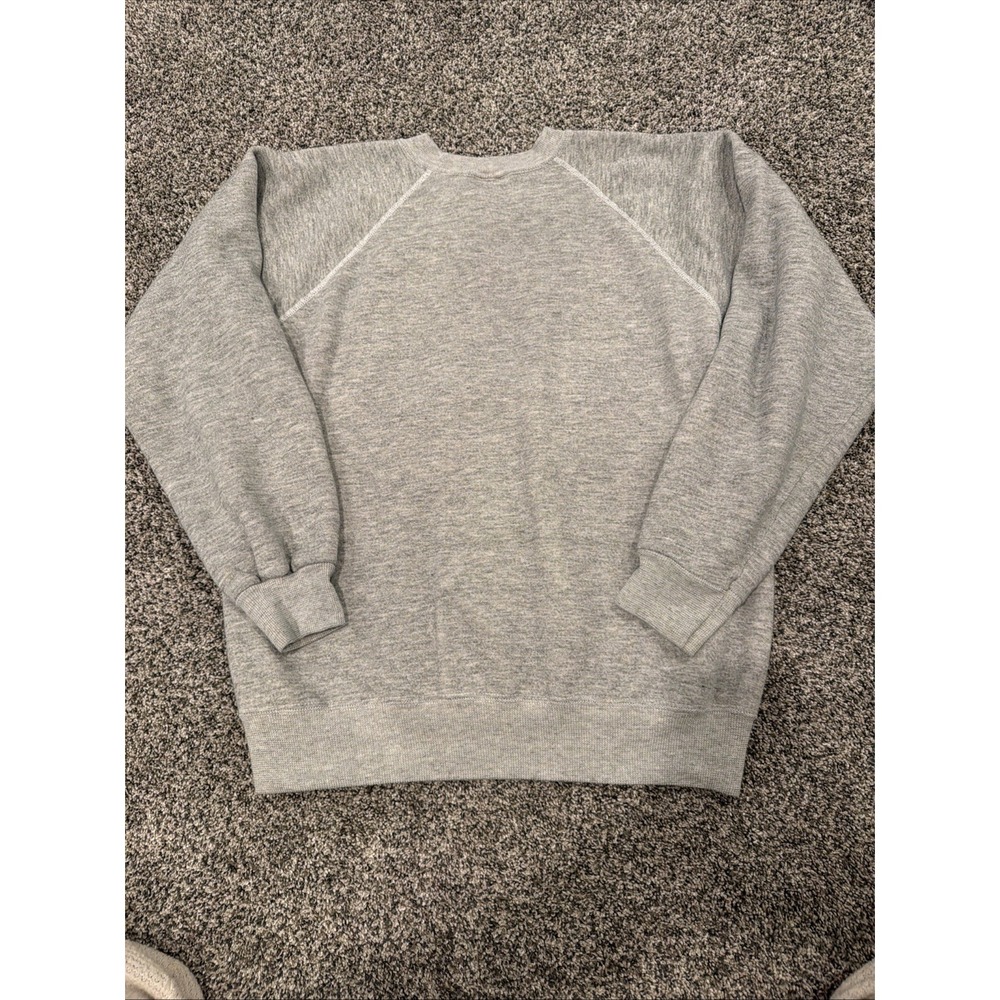 Vintage 80s Hanes Vietnam Sweatshirt Mens Medium Made in USA Gray - Picture 7 of 7